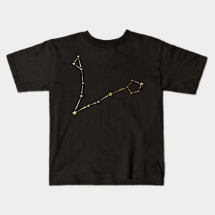 Pisces Zodiac Art Gold Kids T-Shirt